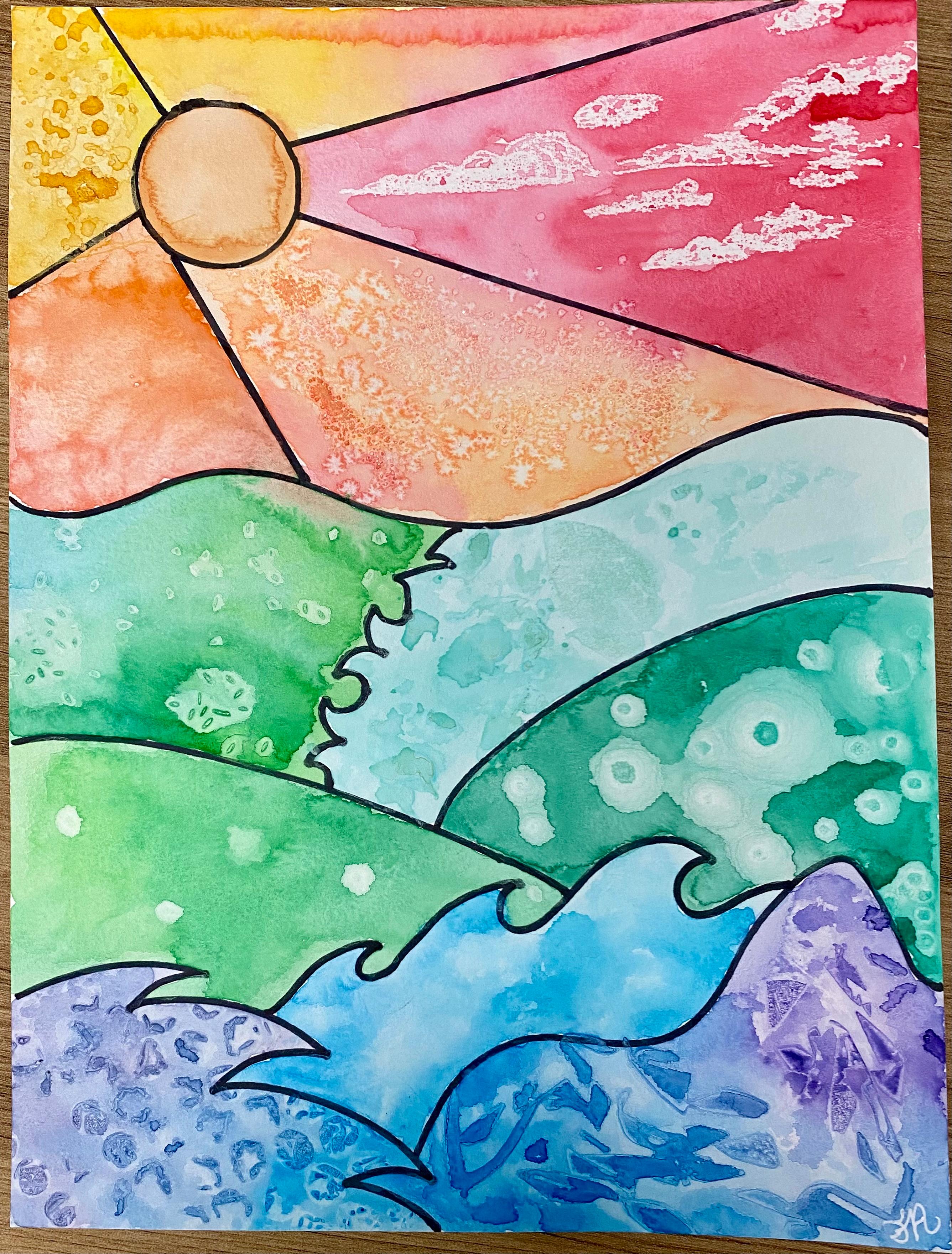 Whimsical Watercolor Landscape